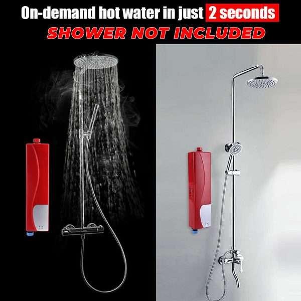 Instant Electric Tankless Hot Water Heater with LED Indicator Light