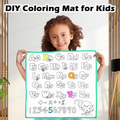 Washable ABC Doodle & Colouring Canvas Mat + Free Magic Notebook