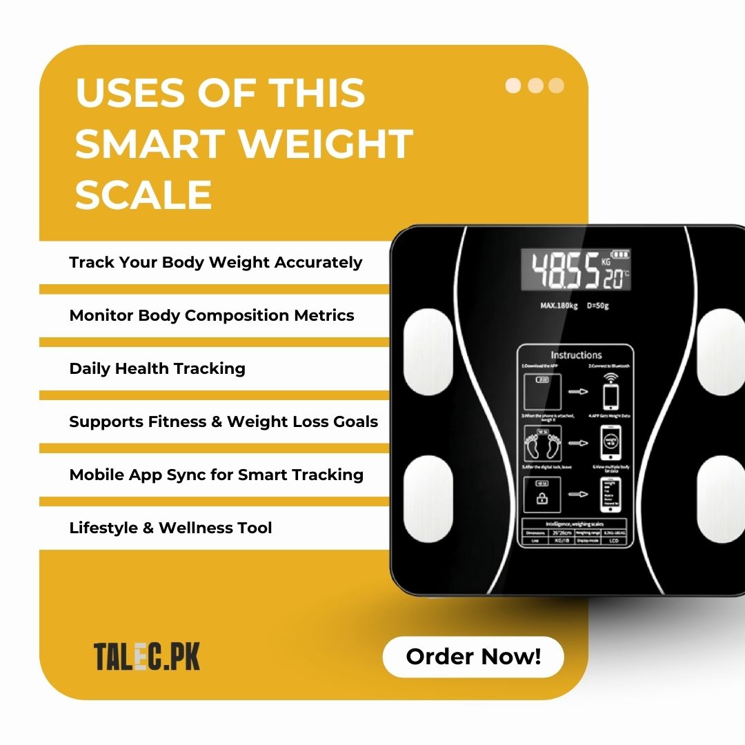 Talec SmartScale™ Track 13 Body Metrics – Weight BMI Fat Muscle