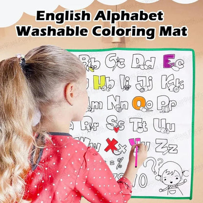 Washable ABC Doodle & Colouring Canvas Mat + Free Magic Notebook